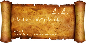 Léber Lóránt névjegykártya